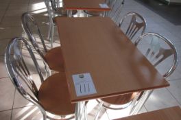 Cafe table and 4 matching chairs