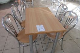 Cafe table and 4 matching chairs