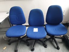 Set of 3 Blue Office Chairs