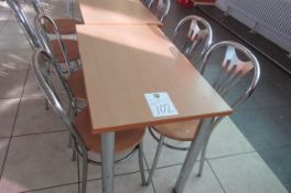 Cafe table and 4 matching chairs