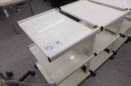 Two 3 tier mobile work trolley