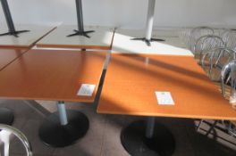 Six 900mm sqaure canteen tables