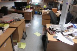 Eight desks and 6 swivel chairs