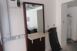 Wall mounted hair styling station with mirrors