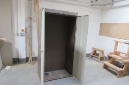 Steel double door cupboard - no shevles