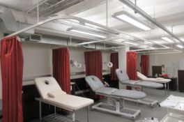 Five bay Treatment cubicle curtain and rails