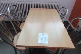 Cafe table and 4 matching chairs