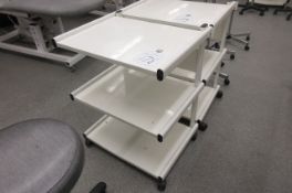 Three tier mobile work trolley
