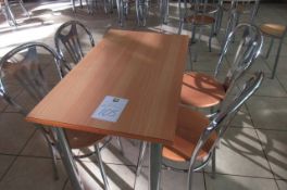 Cafe table and 4 matching chairs