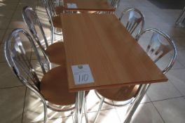 Cafe table and 4 matching chairs
