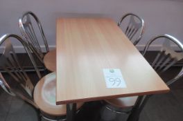 Cafe table and 4 matching chairs