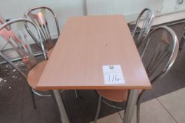 Cafe table and 4 matching chairs