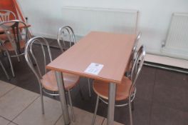 Cafe table and 4 matching chairs