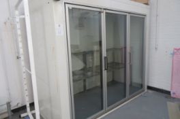 3 door florists fridge with shelving
