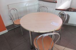 Cafe table and 4 matching chairs