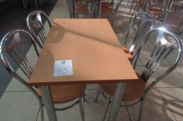 Cafe table and 4 matching chairs