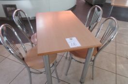 Cafe table and 4 matching chairs
