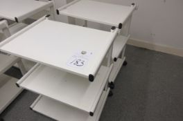 Two 3 tier mobile work trolley