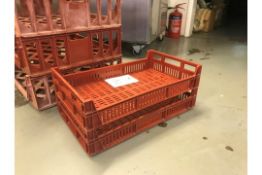 5x Red Plastic Storage Containers