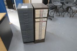 Two multi drawer A4 document cabinets