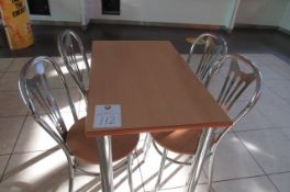 Cafe table and 4 matching chairs