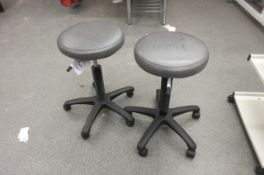 Two mobile stools