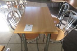 Cafe table and 4 matching chairs