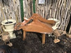 SOLID TEAK MASSIVE DRIFTWOOD BENCH