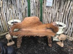 SOLID TEAK MASSIVE DRIFTWOOD BENCH