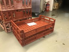 5x Red Plastic Storage Containers