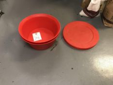 2x Medium Red Plastic Boxes 2x Lids