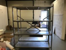 1x 4 Shelf Stainless Steel Racking On Caster Wheels