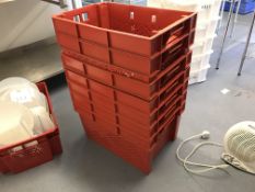 7x Red Plastic Boxes