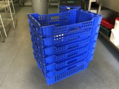 6x Blue Plastic Boxes