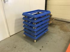 6x Blue Plastic Trolley