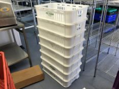 8x White Plastic Boxes
