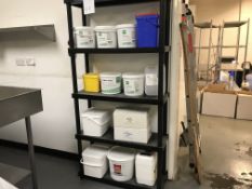 5 Shelf Black Plastic Racking (Contents Included)