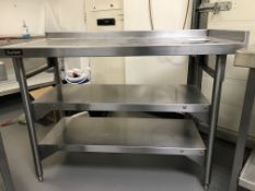 Bartlett Stainless Steel Counter with Double Shelving Below