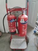 fire truck with two fire extinguishers