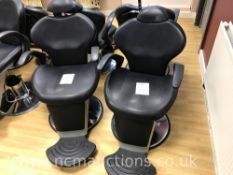 2 x Black Leather Barber Chairs