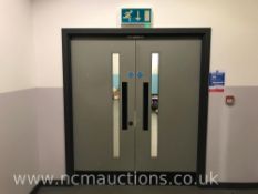 Double Automatic Fire Door with Fire Exit Sign