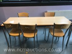 Wooden Table and 5x Chairs