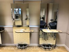 2x Hair and Beauty Station Mirrors