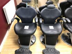 2 x Black Leather Barber Chairs