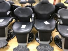 2 x Black Leather Barber Chairs