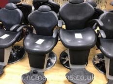2 x Black Leather Barber Chairs