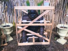 NEW CRATED MASSIVE GORILLA STATUE IN BLACK
