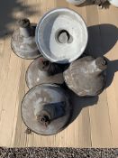 Vintage industrial warehouse lamps x 5 (colour-grey)