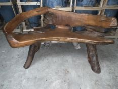 SOLID TEAK DRIFTWOOD BENCH