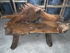 SOLID TEAK DRIFTWOOD BENCH